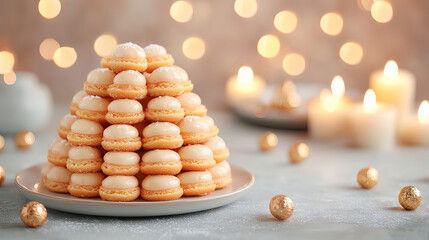 a stack of cookies on a plate