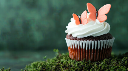 a single cupcake is displayed