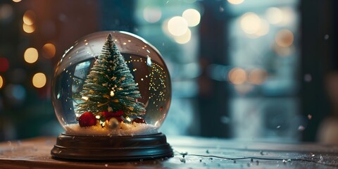 Snow globe with christmas tree