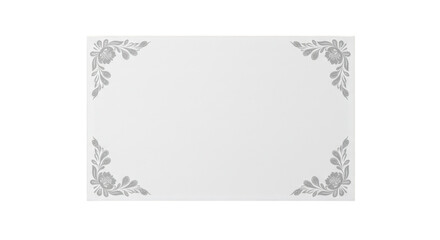 Floral corner design elements in gray isolated on transparent background