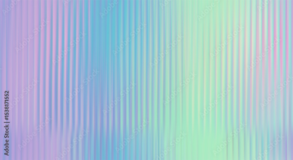 Poster vector abstract colorful blurred holographic gradient background. vertical ribbed glass texture. pas
