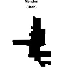 Obraz premium Mendon (Utah) blank outline map