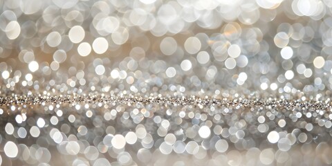 Glistening Silver Glitter Textured Background 