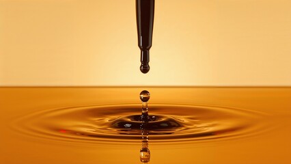 Liquid drop creating ripples