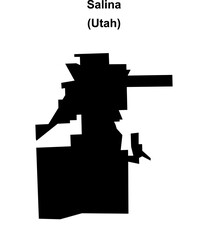 Obraz premium Salina (Utah) blank outline map