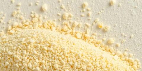 Close-up of granular phosphorus fertilizer against a textured background, farming, phosphorus fertilizer granules