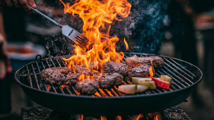 Fiery Grill Real Aesthetic Wallpaper Background for BBQ Lovers