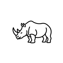 Fototapeta premium Elegant Rhino Outline Illustration for Conservation Projects and Educational Resources - Wildlife Icon