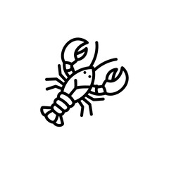 Fototapeta premium Minimalist Line Art Illustration of a Lobster, Suitable for Seafood Restaurants and Marine Life Education Materials