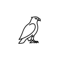 Obraz premium Elegant Eagle Outline Icon: Minimalist Bird of Prey Vector Illustration for Graphic Design and Creative Projects