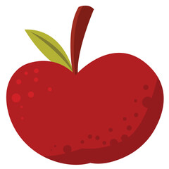 Flat design vector illustration of red apple on white background