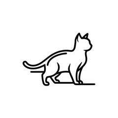 Obraz premium Elegant Cat Line Art Illustration for Modern Design and Creative Projects, Pet Silhouette Vector Graphic