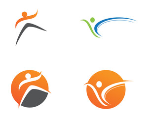 Fun people Healthy Life Logo template vector icon