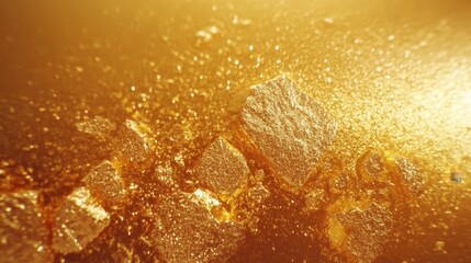 Obraz premium Luxurious Gold Surface with Textured Effect and Golden Granules for Glamorous Background Design