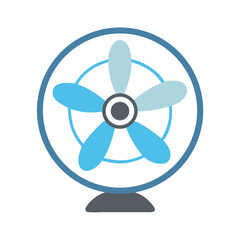 Vector illustration of fan, isolated on white background