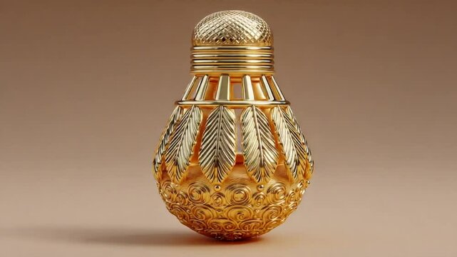 Golden Badminton Shuttlecock: Detailed 3D Render of Sport Equipment with Elegant Design