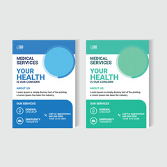 Clean Medical Services Flyer Template | General Checkup & Emergency Care Design