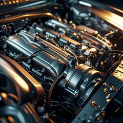 Close-up of a car engine