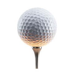 High-Quality 3D Illustration of a Golf Ball on a Tee with Transparent Background

