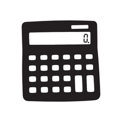 Calculator Device Silhouette Vector Black Illustration Office Tool Electronics Clipart. Calculator silhouette