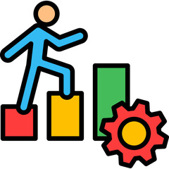 Leadership Development lineal color icon