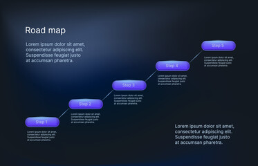 Modern startup road map, timeline, steps, whitepaper for pitchdeck. Business timeline infographic template design and Presentation business can be used for Business concept, steps or processes. Web