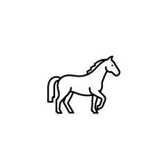 Fototapeta premium Elegant Horse Outline Vector Illustration: Minimalist Design for Equestrian Themes and Animal Graphics, Line Art Style in White Background