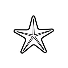 Obraz premium Minimalist Starfish Vector Illustration for Graphic Design and Summer Projects - Clean Outline on White Background