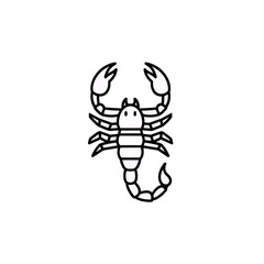 Obraz premium Stylized Scorpion Illustration: Modern Line Art Graphic, Vector Design, Isolated Animal Icon for Print and Web Projects