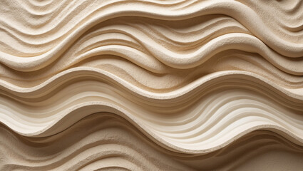 Obraz premium Textured wave pattern in neutral beige tones creating a gentle and abstract aesthetic