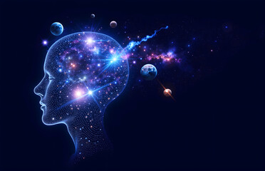 Obraz premium Brain Universe Creative Concept