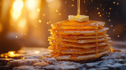 Delicious Pancakes A Real Aesthetic Wallpaper Background for Your Devices