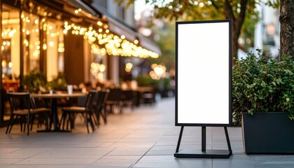 An urban street scene at night features a blank billboard, a prime spot for an advertisement or marketing message