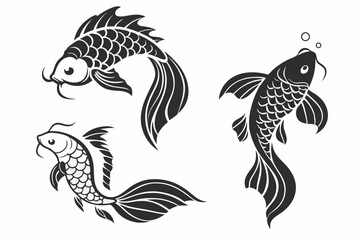 Naklejka premium set of fish