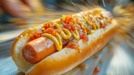 Delicious Hot Dog Real Aesthetic Wallpaper Background for Food Lovers