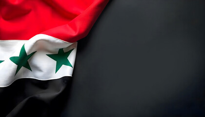 Syria national flag on Dark Background, symbolizing identity and heritage