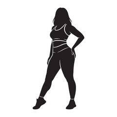 Lovely Curvy Woman Female Figure Vector, with Her Unique and Attractive Form - curvy woman silhouette - curvy woman vector - silhouette of curvy woman - Woman illustration

