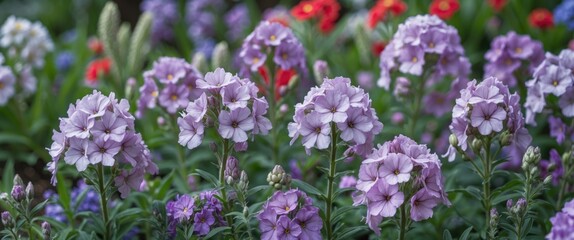 Obraz premium Phlox Flower Blooming In The Garden, Vivid Flower In The Flowerbed, Floriculture Concept