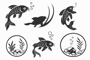 Fototapeta premium set of fish