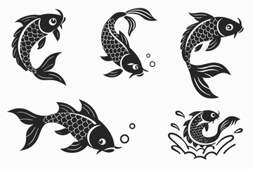 Naklejka premium set of different fishes