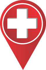 Hospital icon medical design pin logo