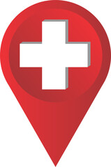 Fototapeta premium Hospital icon medical design pin logo