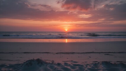 Obraz premium A sunset on the sandy beach