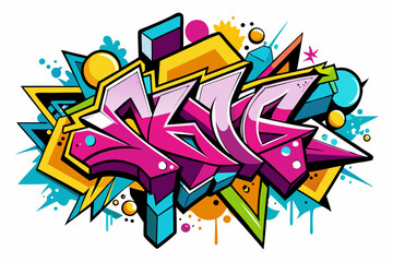 Vibrant abstract background featuring geometric shapes in Memphis style. Includes bold triangles in pink, teal, yellow, and purple, combined with dotted