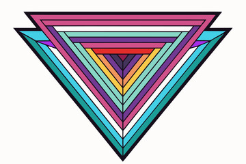 Vibrant abstract background featuring geometric shapes in Memphis style. Includes bold triangles in pink, teal, yellow, and purple, combined with dotted
