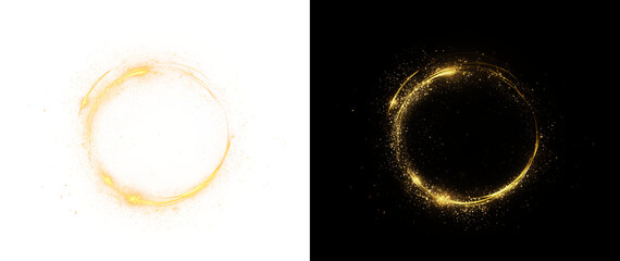 Brilliant golden neon sphere with electric spark and glow. A futuristic light effect PNG on a transparent background perfect for bold, high-impact vector designs.