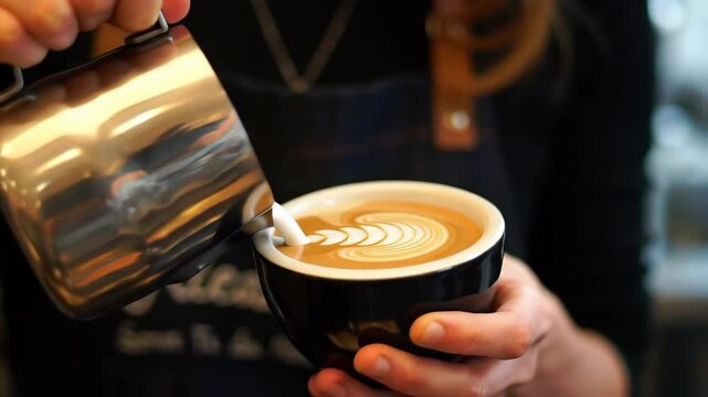 Latte Art Creation in Progress