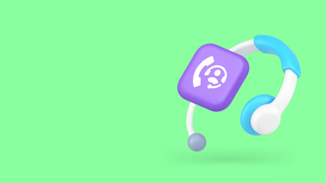 Customer support call center hotline feedback advice help service copy space banner. Client assistance operator phone headphone consulting telemarketing information communication