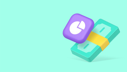 Financial analyzing and accounting cash money dollar monitoring copy space banner. Finance banking commercial budget balance currency analysis statistic research management chart