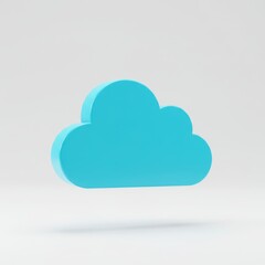 Obraz premium Cyan Cloud Sync Icon